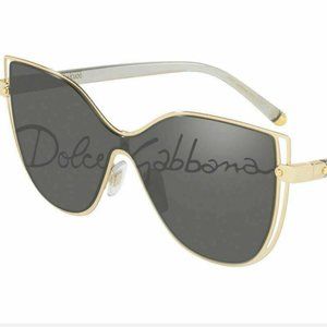 DOLCE & GABBANA DG2236 02 P Gold Dark Grey Cat Eye Women's 28 mm Sunglasses